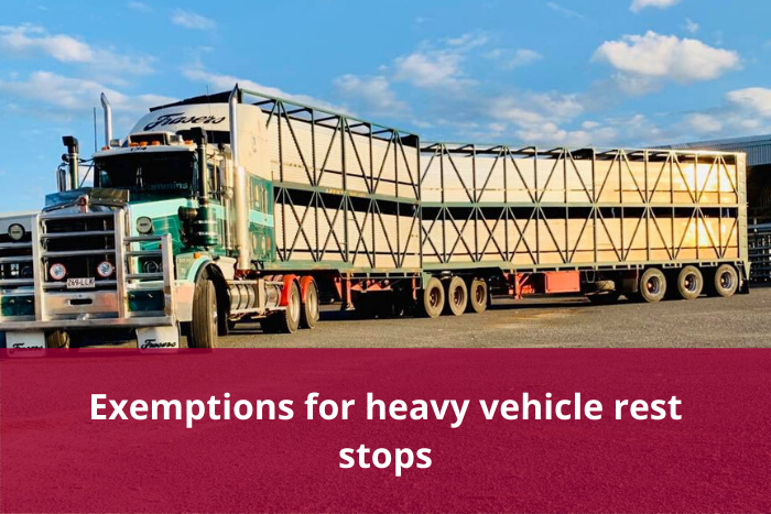 Exemptions for heavy vehicle rest stops